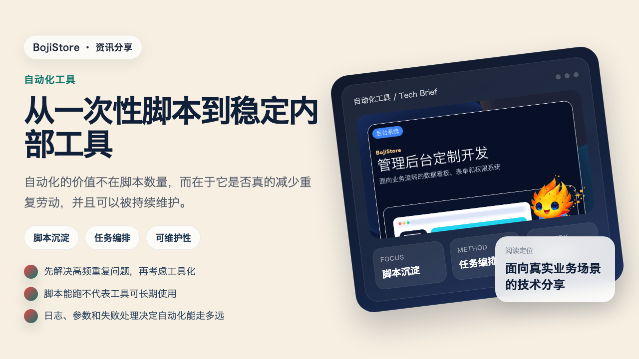 自动化工具：从一次性脚本到稳定内部工具