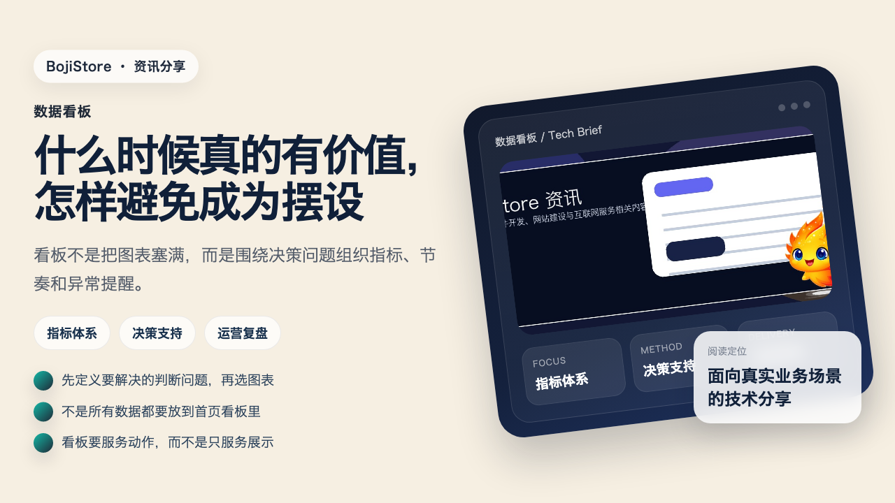 数据看板：什么时候真的有价值，怎样避免成为摆设