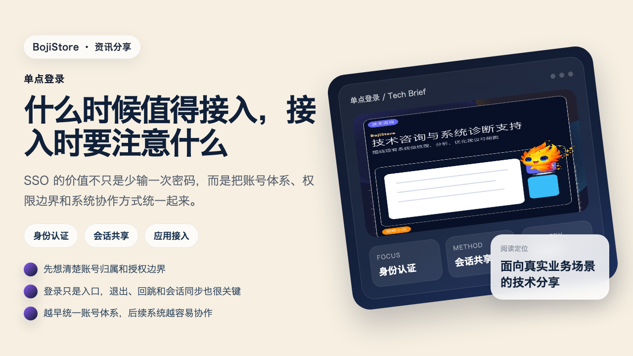 SSO 单点登录：什么时候值得接入，接入时要注意什么